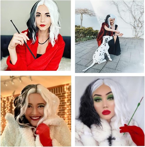 Parrucche cosplay nere bianca - parrucche,