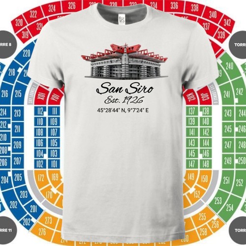 Shirt san siro - milano, stadio