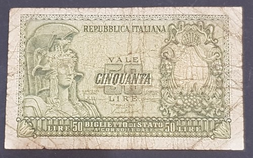 Banconota lire elmata - lire, firma