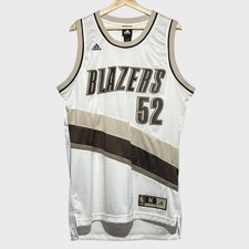 Maglia basket vintage Adidas Greg Oden Portland Trail Blazers marrone moka media