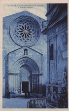 32-73) TRAPANI FACCIATA CHIESA AGOSTINO FONTANA SATURNO ANIMATA VIAGGIATA