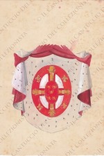 Progetto disegno acquerellato stemma nobiliare Franco Grigioni Araldica 1/12