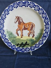 XIX sec. Vicentini Del Giglio Piatto Popolare Cavallo -nic-
