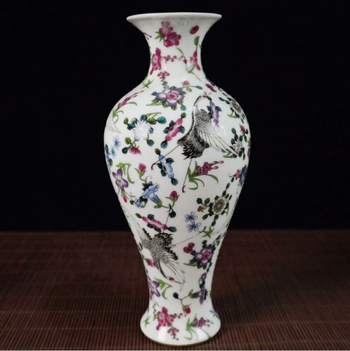 Vaso porcellana rosa famiglia