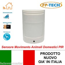 SENSORE MOVIMENTO ALLARME PIR VOLUMETRICO WIRELESS PET IMMUNE ANIMALI DOMESTICI