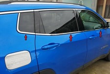 Modanature profili inferiori cornici finestrini acciaio cromo Jeep Compass 2016 