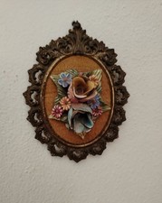 Quadretto vintage,cornice ovale in ferro lavorato