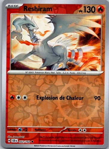 Carte pokémon reshiram - carte,
