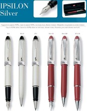AURORA ITALIA PENNA IPSILON ARGENTO SILVER ROSSA NERA STILO ROLLER SFERA
