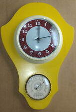 OROLOGIO DA PARETE CON TELAIO IN LEGNO EPOCA ANNI 50 CON IGROMETRO