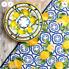 Tovaglia Le Cadeaux Palermo Limone da Interno/Esterno 69" x 98" Rettangolare