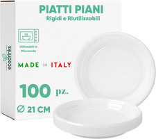 100 Piatti Piani Bianchi Da