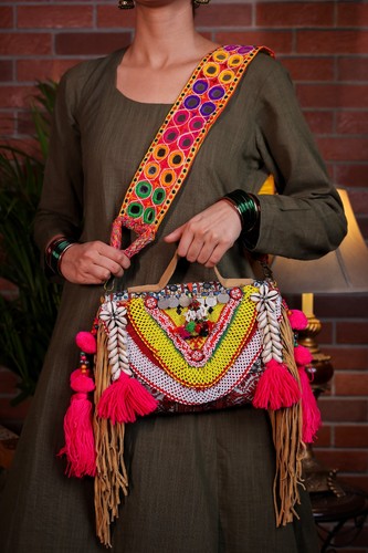 Borsa tracolla con frange - tracolla,