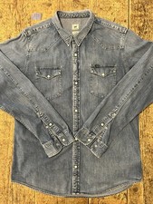 LEE ® Camicia Shirt UOMO VINTAGE COWBOY WESTERN taglia XXL Jeans Denim