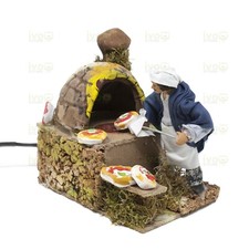 Pastore per Presepe in Movimento Il Pizzaiolo Statuina Terracotta 10 cm