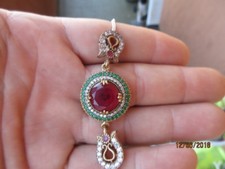 bracciale stile antico argento 925 rubini smeraldi e zaffiri bianchi  brillante