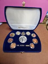 SET 8 MONETE PROOF 2002 VATICANO  CON MEDAGLIA FLORIANO BODINI - RARITA'