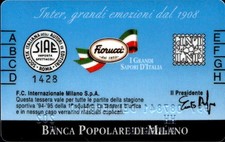 Tessera Abbonamento Inter Stagione 1994-1995 n 1428