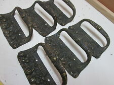 6 VECCHIE MANIGLIE DI FUSIONE IN BRONZO O OTTONE PER CASSETTI SPORTELLI IN LEGNO