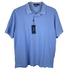 Polo Ralph Lauren Polo Shirt Uomo 2XL XXL Blu Personalizzata Slim Fit Preppy Casual NUOVA