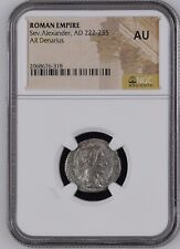 NGC AU Denario Severo Alessandro AD222-235 NGC Antichi Certificati Romani T11
