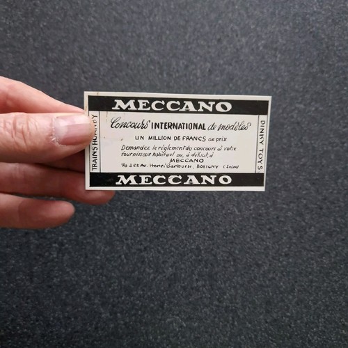Meccano 1952 encre originale - meccano,