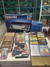 TOSHIBA MSX 64K  HX-10 + Joystick HX-J400 + PANASONIC tape RQ-2104 + GAMES lotto
