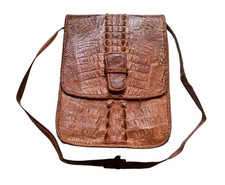 *HH* Bellissima Borsa Borsello Vintage In Coccodrillo Tracolla Borsetta Antica 