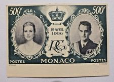 072V-CARTOLINA COMMEMORATIVA MATRIMONIO RANIERI-GRACE KELLY OMAGGIO LAB.MASTELLI