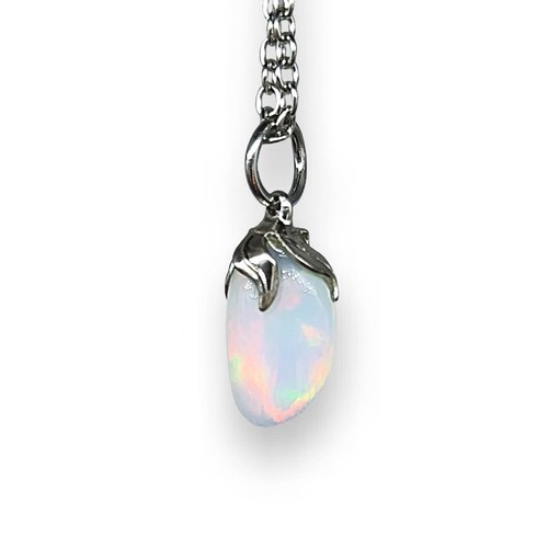 Collana ciondolo metallo opale - ciondolo,