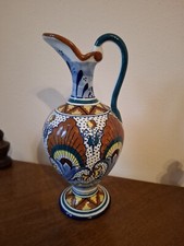 Vaso Anfora Ceramica Dipinta A Mano FAENZA CASTELLINI   21.5 Cm Made In Italy