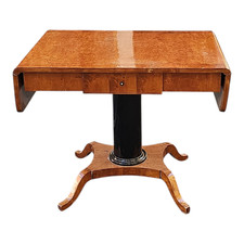 antico TAVOLO TAVOLINO da divano in legno Radica Betulla Acero Stile Biedermeier