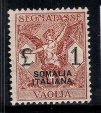 Somalia italiana 1926 Sass. 10 mai usati * MH 100% affrancatura 1 lira, per numero