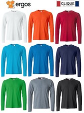 CLIQUE T-Shirt Maglietta BASIC-T Maglia Manica Lunga Maglietta Uomo 100% Cotone