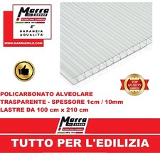 LASTRA PANNELLO POLICARBONATO ALVEOLARE 10 mm 1 cm 210X100 cm COPERTURA PANNELLI