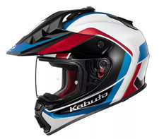 CASCO MOTO ENDURO KABUTO IN FIBRA HONDA GEOSYS GT MIPS BLOCK WHITE BLU RED