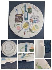 Vintage tagliere piatto ceramica Figini Montecatini DIFETTO da restaurare 