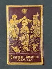 holly card cromolitografia santino "SANTISSIMA TRINIDAD" PUBLICIDAD CIOCCOLATO