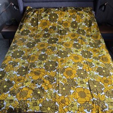 Coppia Tende Vintage Retrò Anni 60 70 Grandi Disegno Floreale 220x165cm Foderate EXC