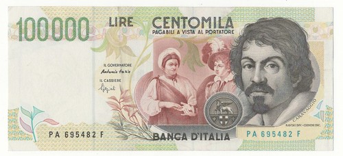 100000 lire caravaggio - caravaggio, ii°