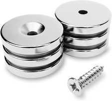 6 Pezzi Magnete Con Foro Svasato Al Neodimio 25X4 Mm Con Foro per Vite, Capacità