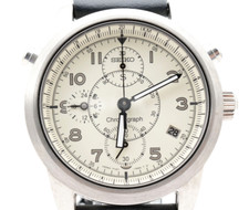 [Inutilizzato/Tag] Orologio Uomo SEIKO SUS Cronografo 7T27-7A40 Quadrante Avorio Quarzo 100M