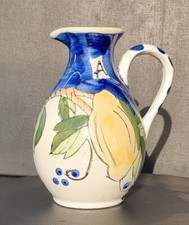 Caraffa brocche con limone ceramica italiana Dipinta a Mano cultura mediterranea