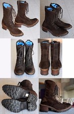 SCARPE TRONCHETTI CAMOSCIO TACCO 5cm SUOLA CARRARMATO - TG.37 - MARCA FROM 