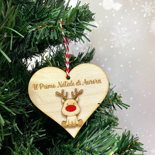 Pallina natale legno - di,
