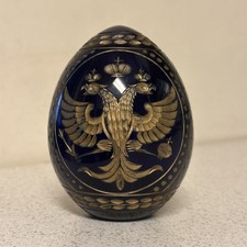 FABERGE Uovo Vetro Blu Cobalto