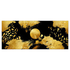 Lupia Quadro moderno Stampa Tela CANVAS WORLD 52x122 cm GOLD NATURE oro e nero