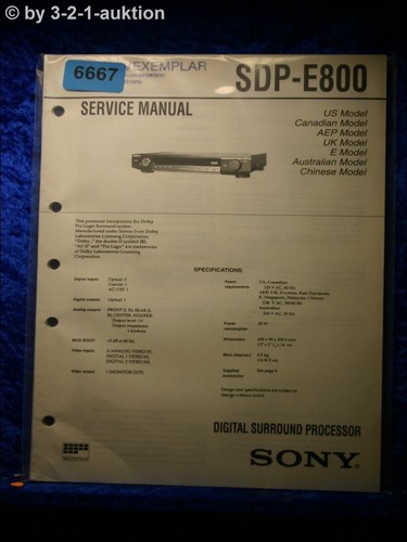 Manuale servizio sony sdp - manuale,