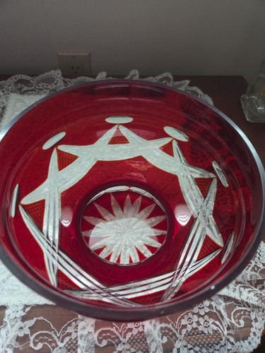 Vaso ciotola cristallo - , rosso