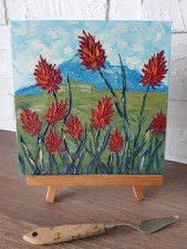 Fiori rossi dipinto ad olio